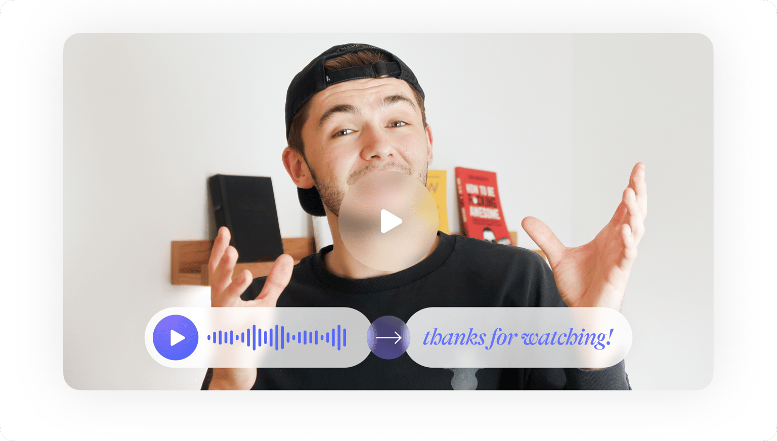 VEED's Audio to Text tool automatically transcribing video and audio content into captions.