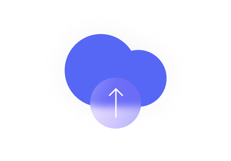 Cloud icon with upward arrow indicating video file upload functionality.