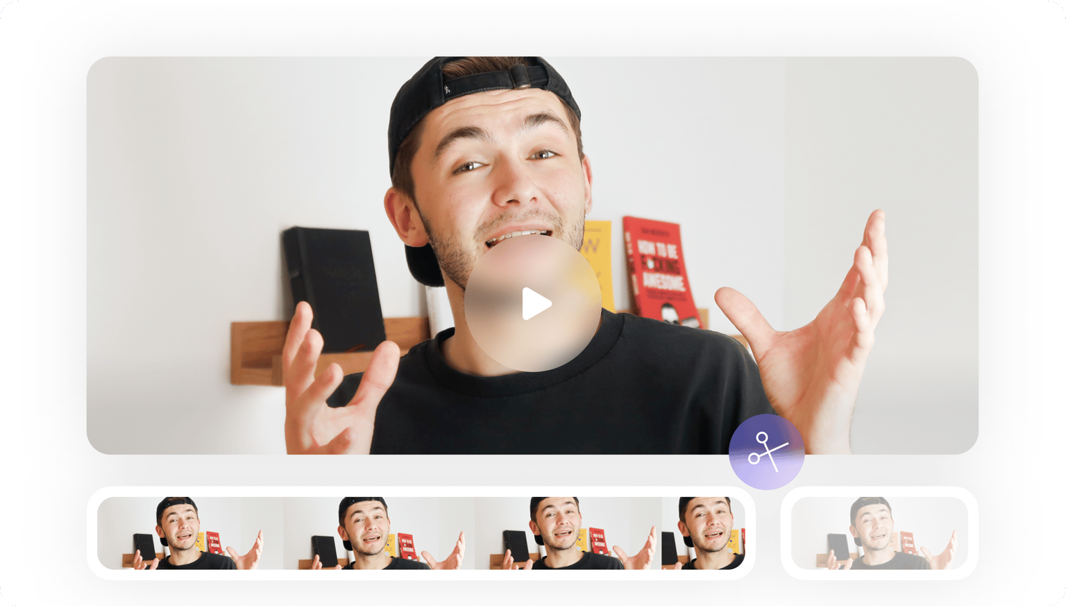 VEED's Clip Maker showing how to extract and organize multiple video clips from a single source.