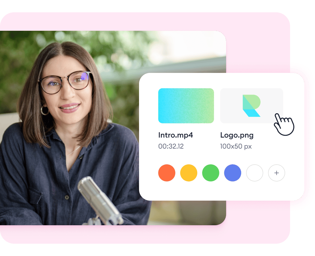 VEED's Collaboration tool maintains brand color consistency for video messages with preset palette options.