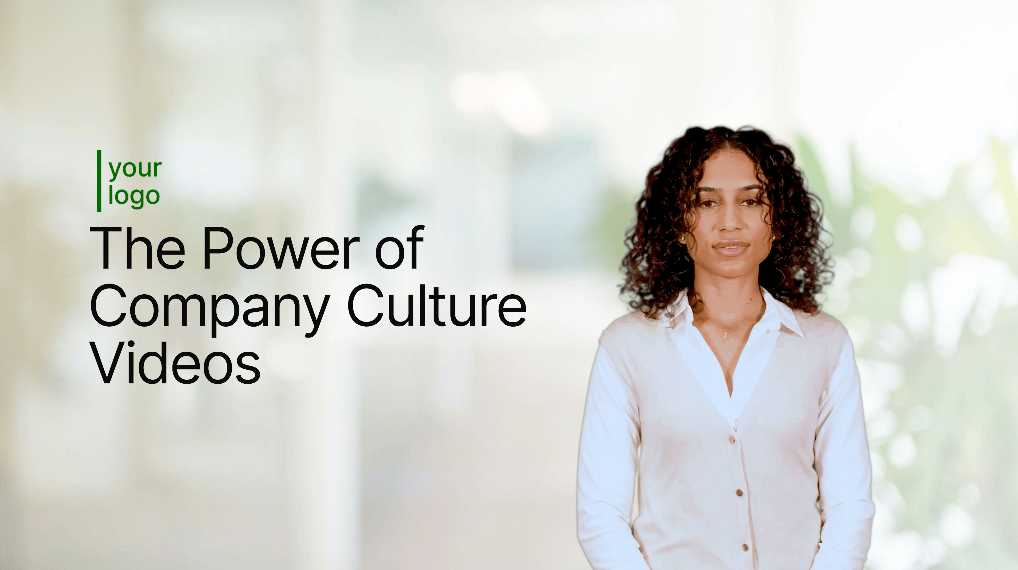 VEED's Company Culture Videos marketing banner with headline 'The Power of Company Culture Videos' and professional imagery.