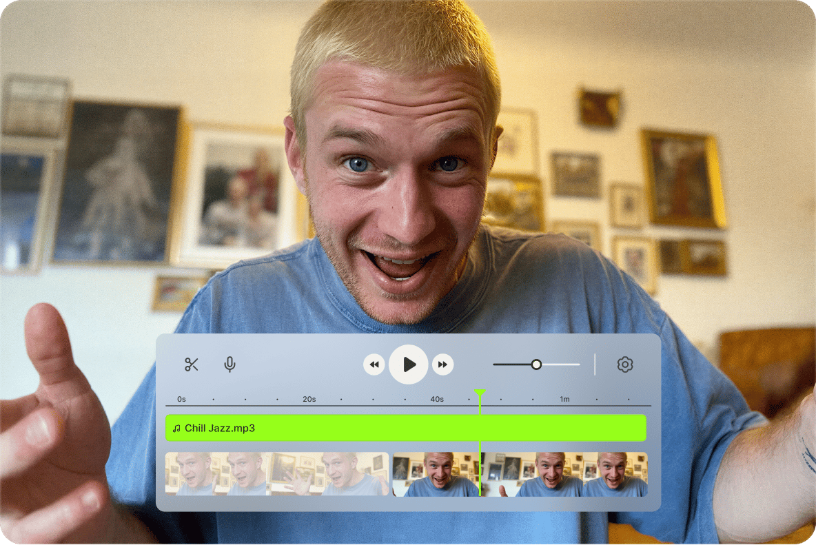VEED's video editor displaying a timeline of clips ready to be assembled into a finished video.