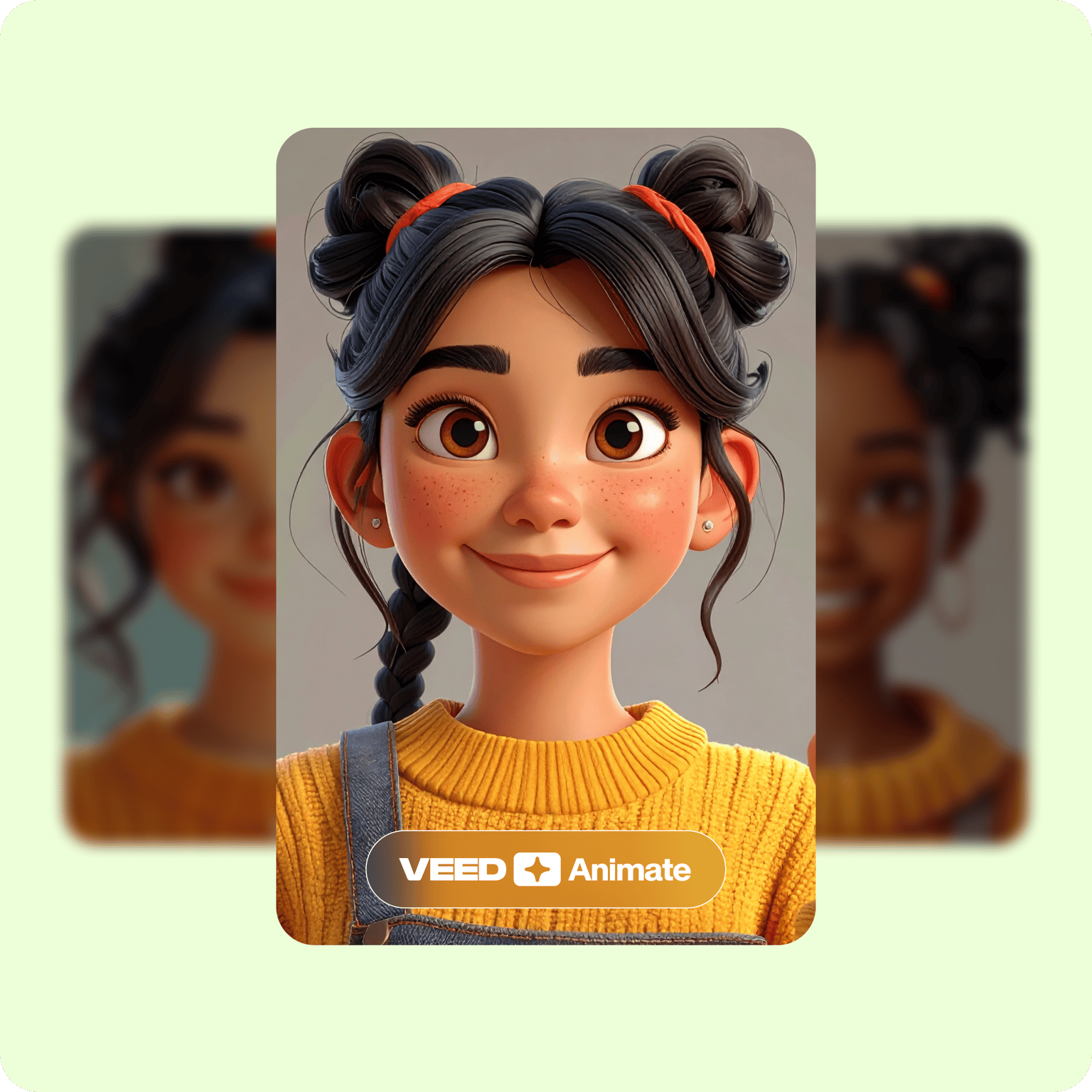 VEED AI Avatar feature displaying multiple AI-generated character options for video creation.