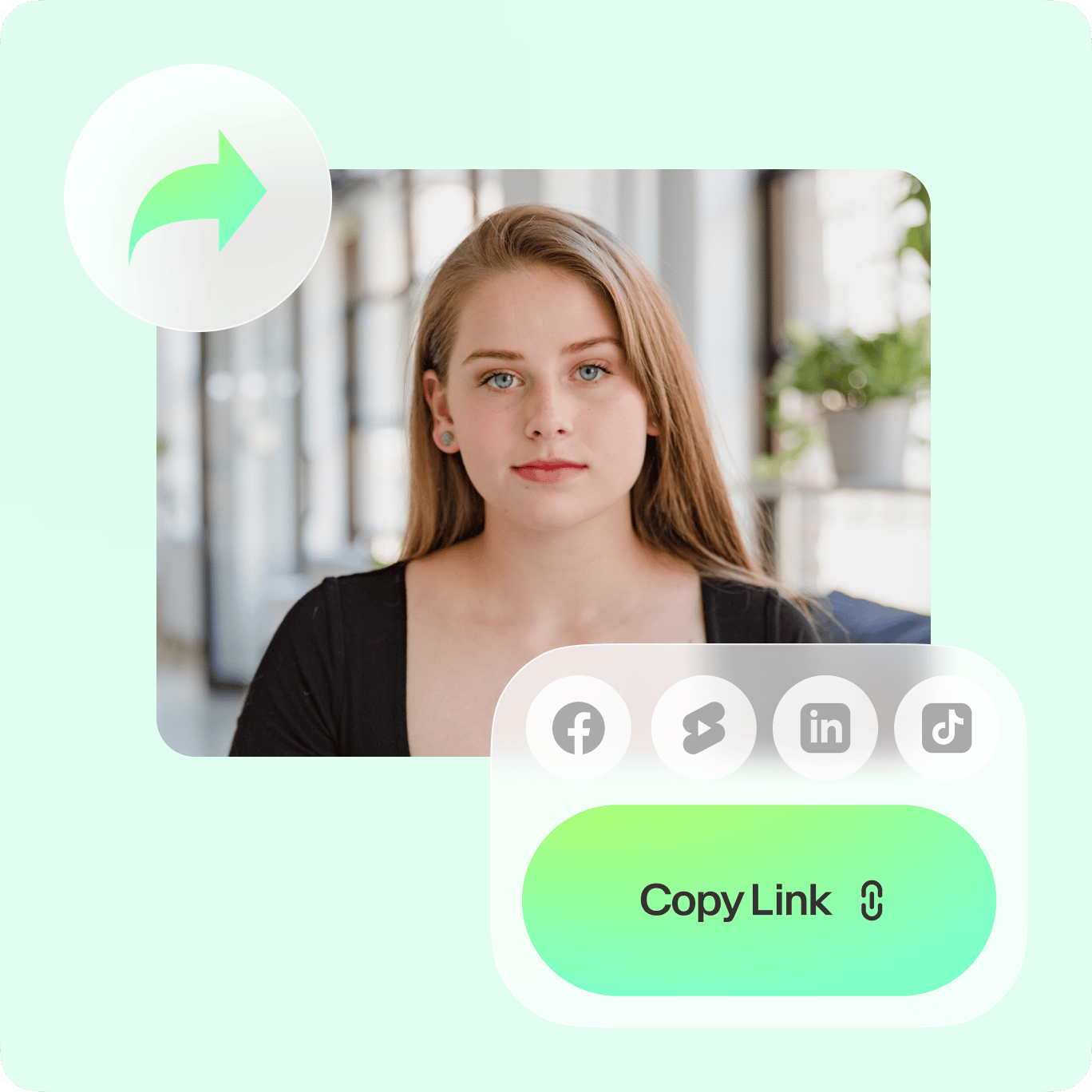 Distribute your videos across social media platforms and copy a shareable link with VEED's video sharing tools.