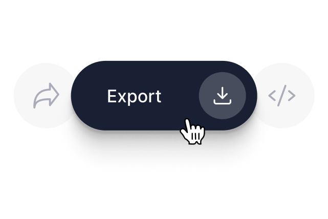 VEED's Export button with download icon to save video content.