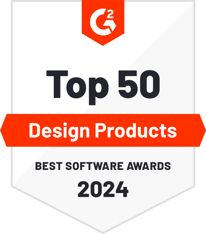 G2 Best Software 2024 badge for design products.