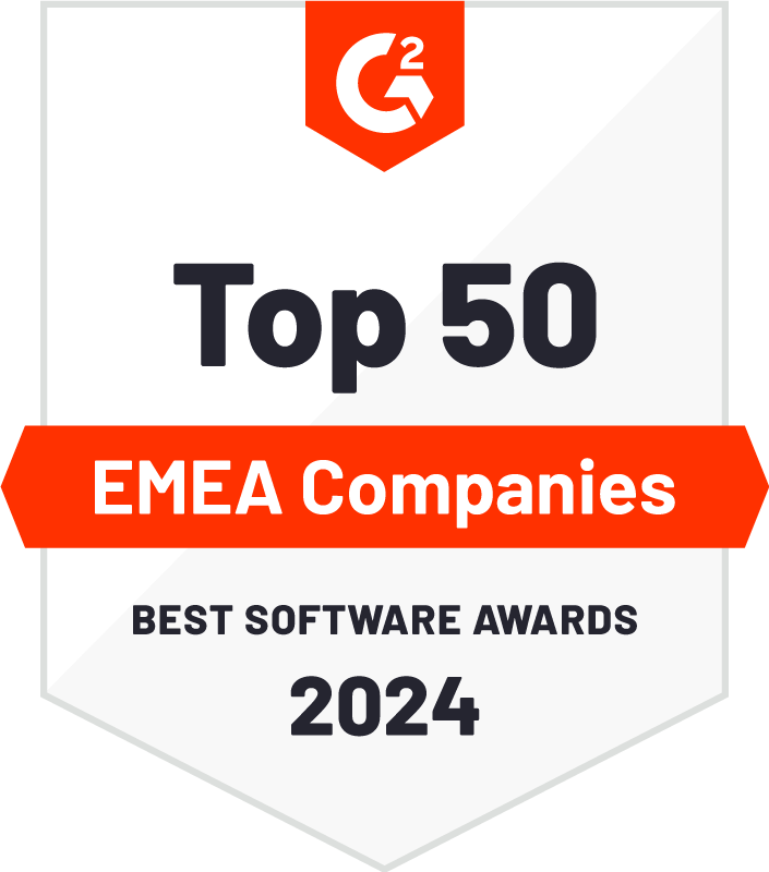 G2 Best Software 2024 badge for EMEA companies.